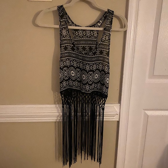Aztec Long Tassled Sheer Swim Coverup/ Tank (NEW) - Picture 3 of 4